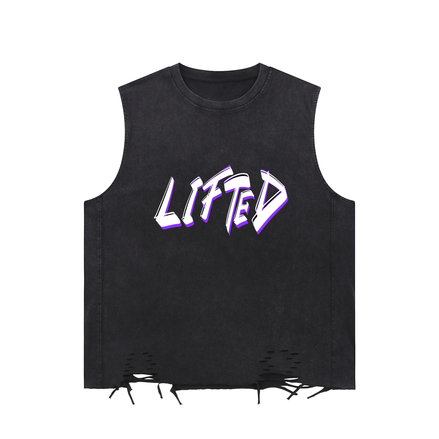 Snow Washed Raw-Hem Tank Top