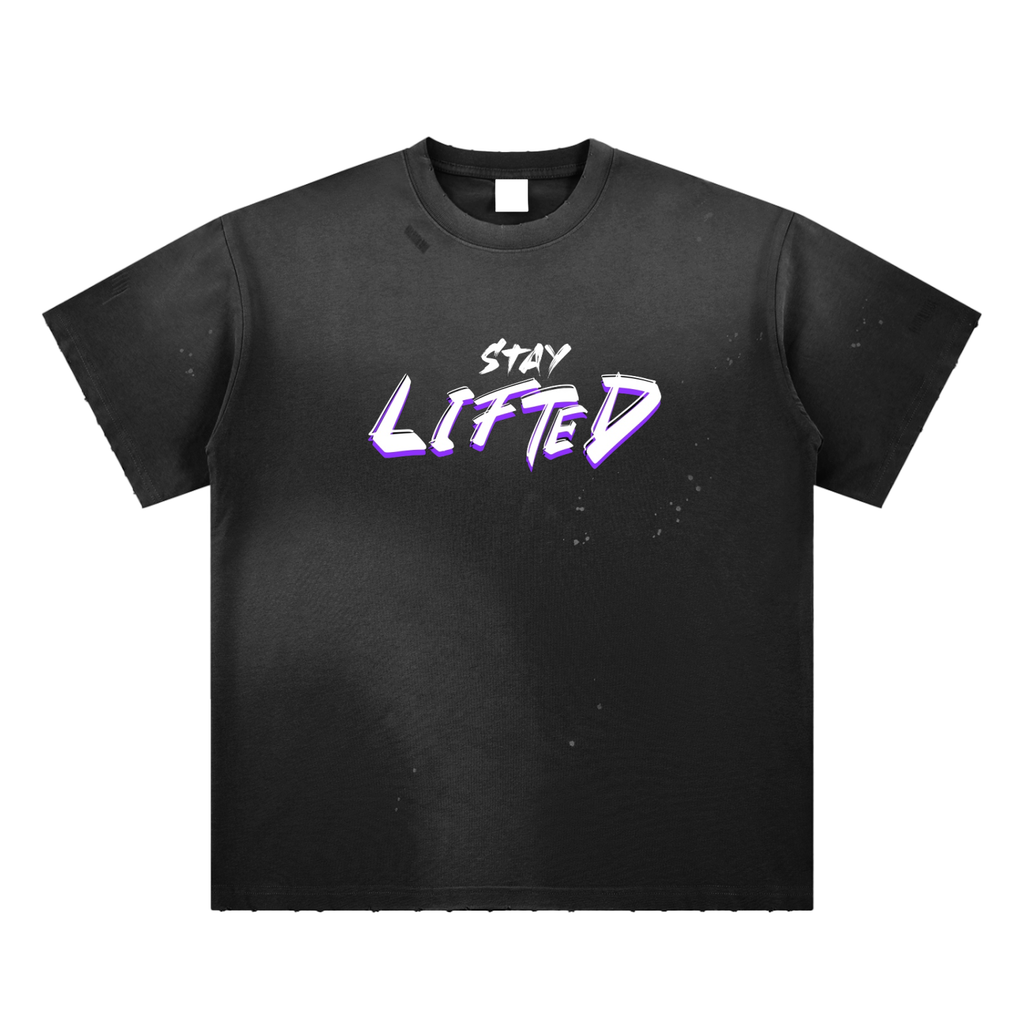 Hand-Frayed Sunfade Paint Splatter T-Shirt