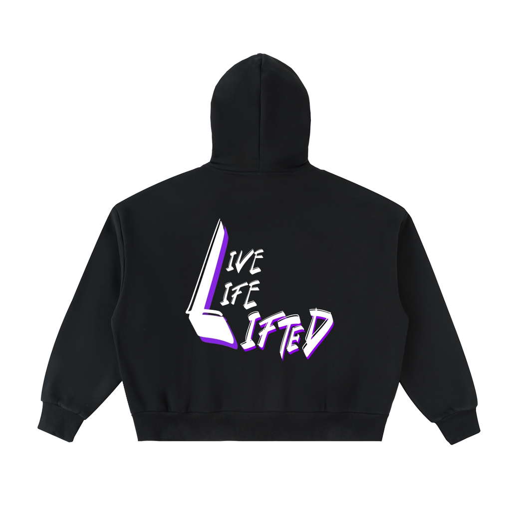 Fleeced Full-Zip Boxy Hoodie