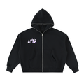 Fleeced Full-Zip Boxy Hoodie