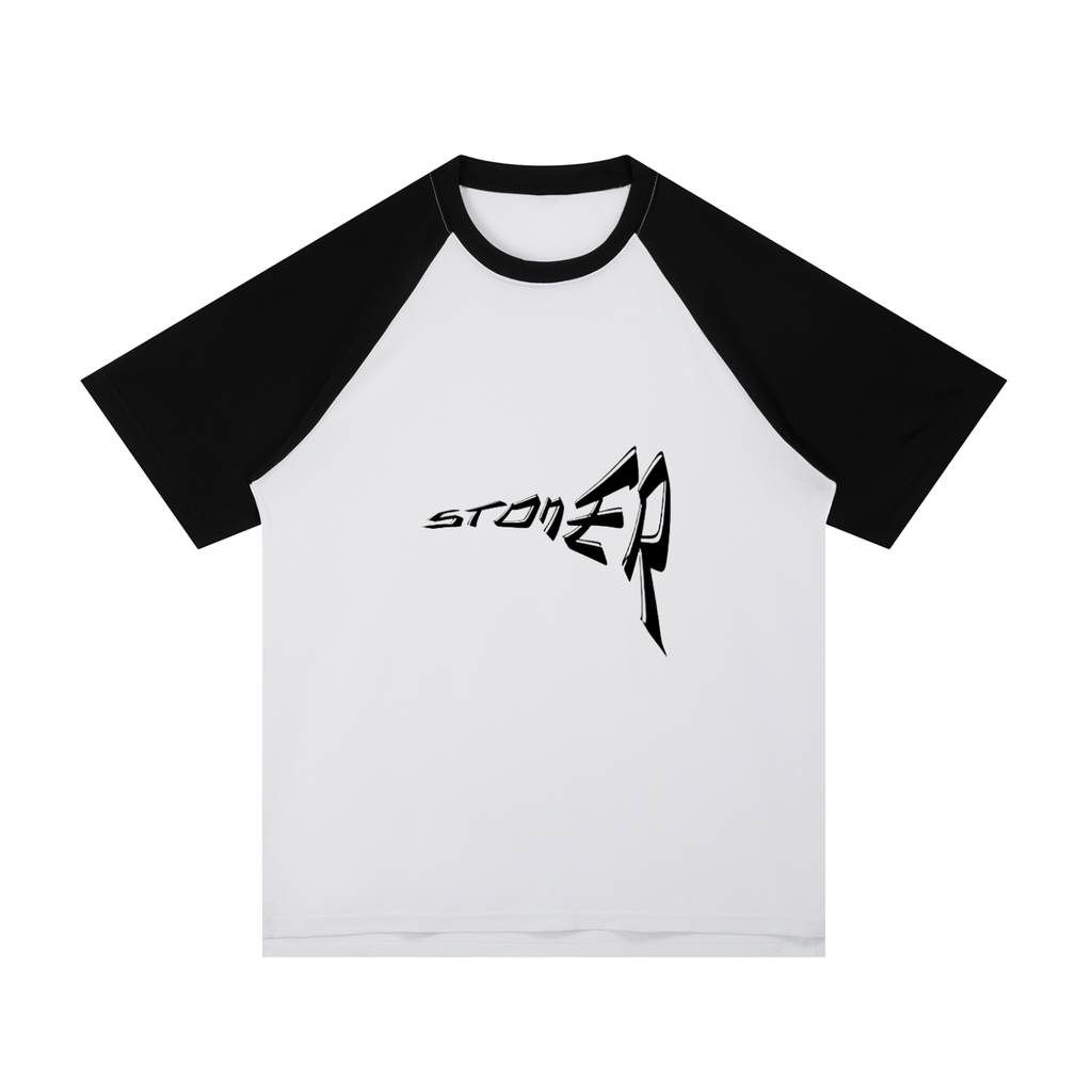 Contrast Raglan Sleeve Mesh T-Shirt