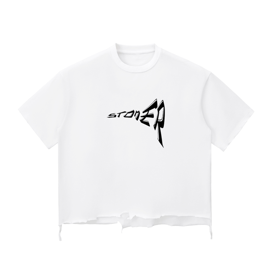 Snow Wash Raw-Hem Boxy T-shirt