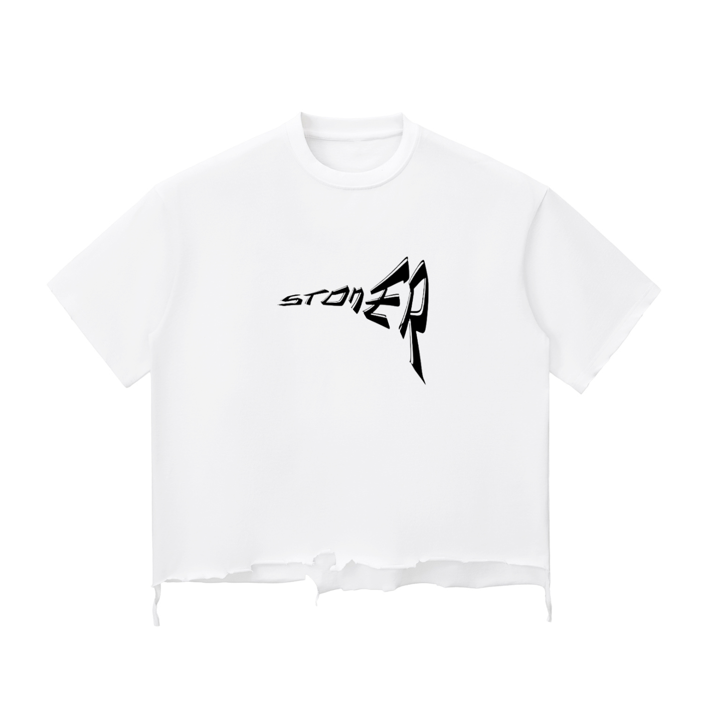 Snow Wash Raw-Hem Boxy T-shirt